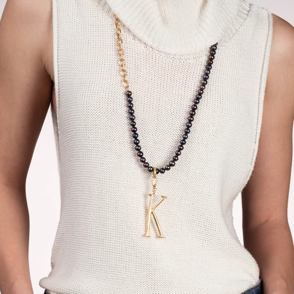 Lulu Frost Plaza Peacock Pearl Necklace Base (No Letter Charm)